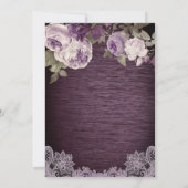Lila Blütendusche Rustikale Babydusche Einladung (Rückseite)