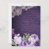 Lila Blütendusche Rustikale Brautdusche Einladung (Rückseite)