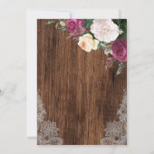 Lila Blütendusche Rustikale Brautdusche Einladung (Rückseite)