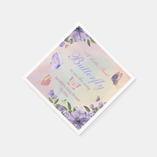 lila Blütendusche Serviette (Ecke)