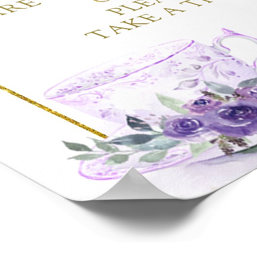 Lila Blütendusche Tee Babys sind süß Poster (Ecke)