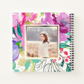 Lila Blütenfarbe Weiß mit Foto Notizblock (Rückseite)