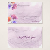 lila Blütenfarben-Aquarellkarten (Vorne & Hinten)