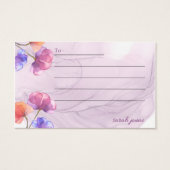 lila Blütenfarben-Aquarellkarten (Vorderseite)