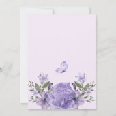 Lila Blütengeburt Geburtstag Einladung (Rückseite)