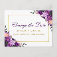 Lila Blütengold in Aquarellfarben ändert das Datum