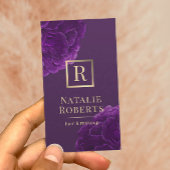 Lila Blütengoldlogo für Hair Stylist Makeup Artist Visitenkarte