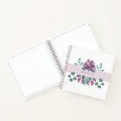 Lila Blütengrün-Monogramm Notizblock (Innenseite)