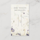 Lila Blütenhandgemachte Papiertextur Haarklammer Visitenkarte (Vorderseite)