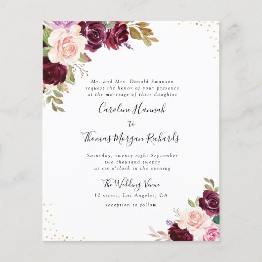 lila Blütenhochzeit (Vorderseite)