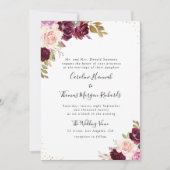 lila Blütenhochzeit Einladung (Vorderseite)