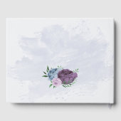 Lila Blütenhochzeit Gästebuch (Rückseite)