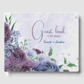 Lila Blütenhochzeit Gästebuch (Vorderseite)