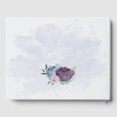 Lila Blütenhochzeit Gästebuch (Rückseite)