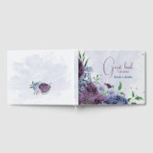 Lila Blütenhochzeit Gästebuch (Voll)