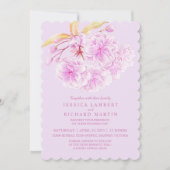 Lila Blütenhochzeit in Aquarellen Einladung (Vorderseite)