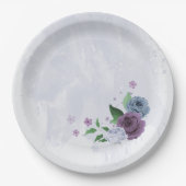 Lila Blütenhochzeit Pappteller (Vorderseite)