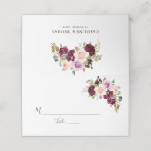 lila Blütenhochzeit-Platzkarte Platzkarte (Außenseite Aufgefaltet)