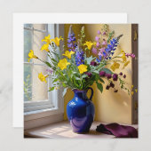 Lila Blütenkunst Feiertagskarte (Vorne/Hinten)