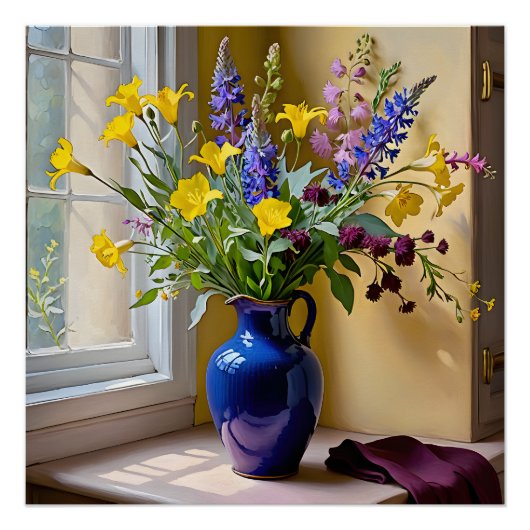 Lila Blütenkunst Poster (Vorderseite)