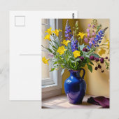 Lila Blütenkunst Postkarte (Vorne/Hinten)