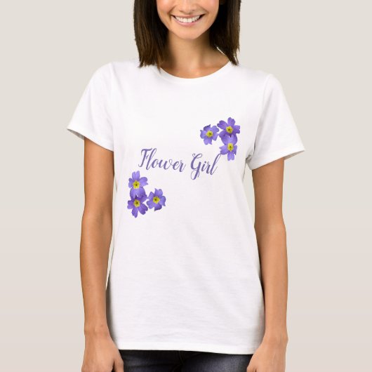 Lila Blütenmädchen T - Shirt (Vorderseite)