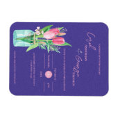 Lila Blütenmason Jar Hochzeit Einladung Magnet (Horizontal)