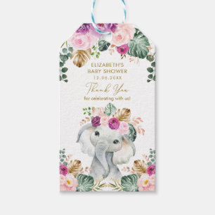 Lila Blütenmassage-Babydusche Geschenkanhänger
