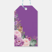 Lila Blütenmassage-Babydusche Geschenkanhänger (Rückseite)