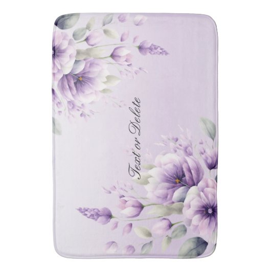 Lila Blütenmatte Badematte (Vorderseite Vertikal)