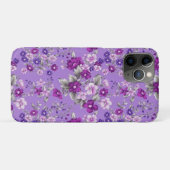 Lila Blütenmuster Case-Mate iPhone Hülle (Rückseite (Horizontal))