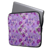 Lila Blütenmuster Laptopschutzhülle (Vorderseite Links)