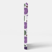 Lila Blütenmuster nahtlos personalisiert iPhone Hülle (Rechte Seite)