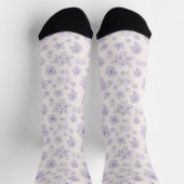 Lila Blütenmuster Socken (Oben)