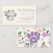 Lila Blütenpflanze Elfenbein Sitter Grooming Paw Visitenkarte (Vorne/Hinten)