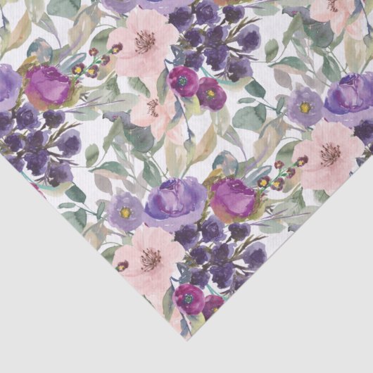 Lila Blütenrosa Blumenfolien Seidenpapier (Detail)