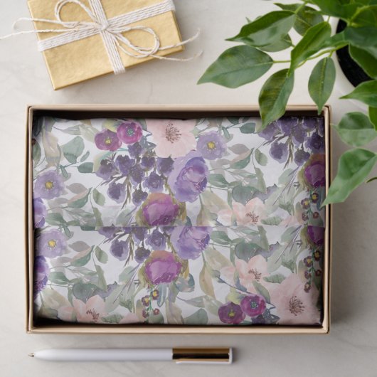 Lila Blütenrosa Blumenfolien Seidenpapier (Geschenk)