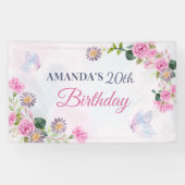 Lila Blütenschmetterling Banner (Horizontal)