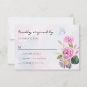 Lila Blütenschmetterling RSVP Karte (Vorderseite)