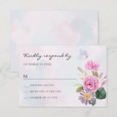 Lila Blütenschmetterling RSVP Karte (Vorne/Hinten)