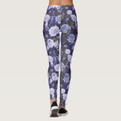 Lila Blütenschmetterlinge Leggings (Rückseite)