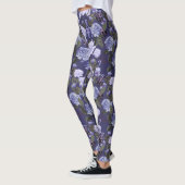 Lila Blütenschmetterlinge Leggings (Links)