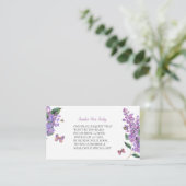 Lila Blütenschmetterlingsdusche Begleitkarte (Stehend Vorderseite)