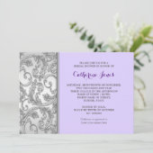 Lila Blütenwirbel Einladung (Stehend Vorderseite)