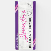 Lila Boarding Pass Brautparty Banner (Vertikal)