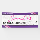 Lila Boarding Pass Brautparty Banner (Horizontal)