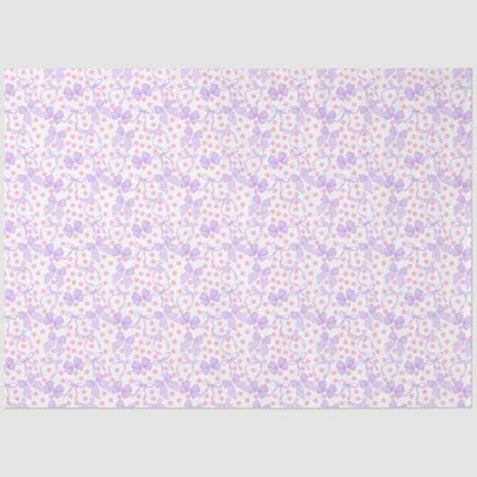 Lila Bogen mit rosa Punkten Seidenpapier (Vorderseite)