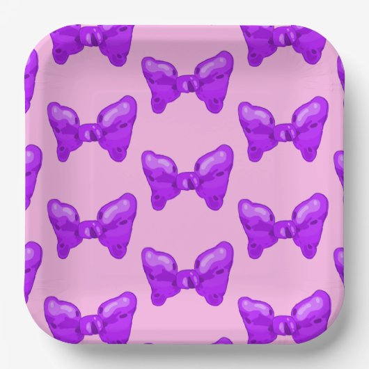 Lila Bogen Pappteller (Vorderseite)