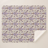 Lila Bögen und Blüten Rustikal Sherpadecke (Vorderseite (Horizontal))