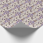 Lila Bögen und Blütenmuster Geschenkpapier (Ecke)